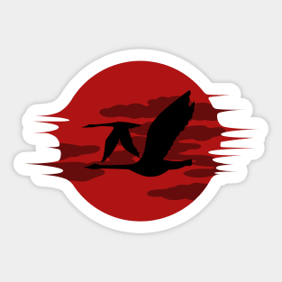 Flight at sunset Sticker